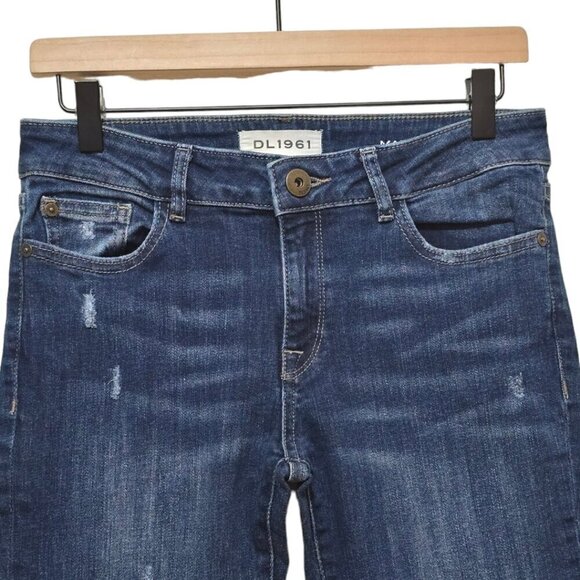 DL1961 Mara Instasculpt Straight Leg Raw Hem Ankle Jeans in Ravine Sz 27 - Picture 3 of 10